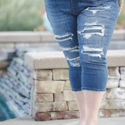 Boutique Simplified Patched To Perfection Judy Blue Capris New Arrivals