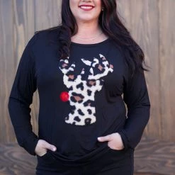 Boutique Simplified Sherpa Reindeer Pullover