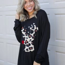 Boutique Simplified Sherpa Reindeer Pullover