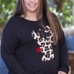 Boutique Simplified Sherpa Reindeer Pullover