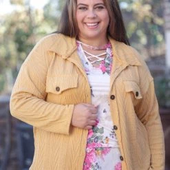 Boutique Simplified Golden Memories Knit Shacket New Arrivals