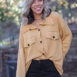 Boutique Simplified Golden Memories Knit Shacket New Arrivals