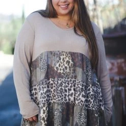 Boutique Simplified Wild About Patches Ruffle Tunic New Arrivals