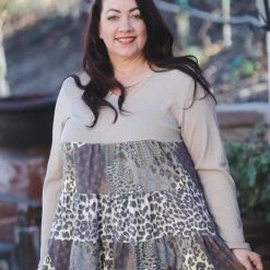 Boutique Simplified Wild About Patches Ruffle Tunic New Arrivals