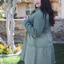 Boutique Simplified Confidence In Denim Tiered Jacket