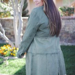 Boutique Simplified Confidence In Denim Tiered Jacket