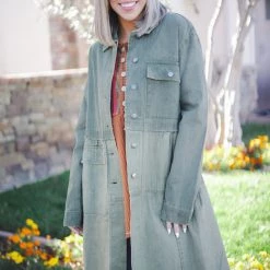 Boutique Simplified Confidence In Denim Tiered Jacket