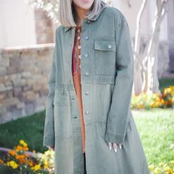 Boutique Simplified Confidence In Denim Tiered Jacket