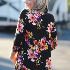 Boutique Simplified Vibrant Blooms 3/4 Sleeve New Arrivals