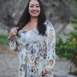 Boutique Simplified Sketched In Floral Ruffle Tunic New Arrivals