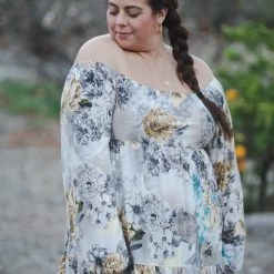 Boutique Simplified Sketched In Floral Ruffle Tunic New Arrivals