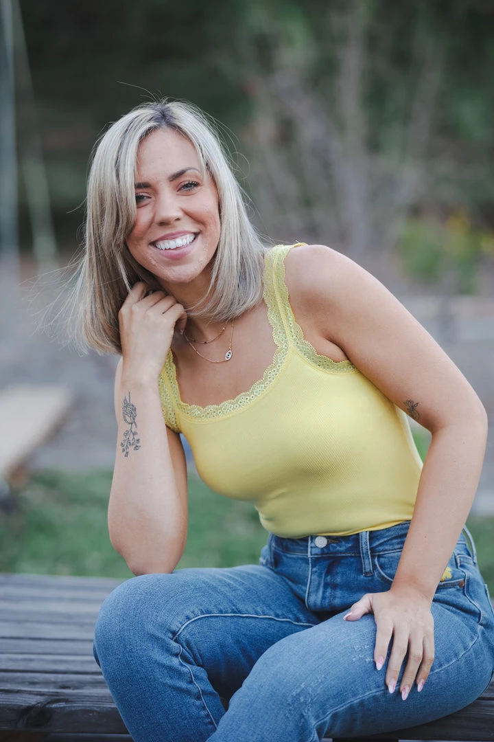 Boutique Simplified Sunshine Lace Tank Bodysuit 4 Boutique Simplified Sunshine Lace Tank Bodysuit