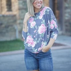 Boutique Simplified New Arrivals Scrunched With Roses Dolman