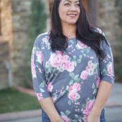 Boutique Simplified New Arrivals Scrunched With Roses Dolman