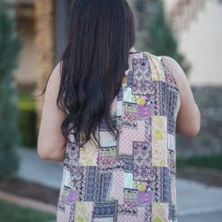 Boutique Simplified Joy With Paisley Halter Top