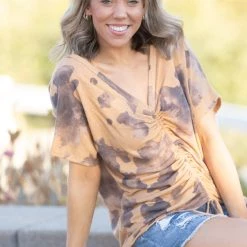 Boutique Simplified New Arrivals Chocolate Chip Joy Ruched Back Dolman