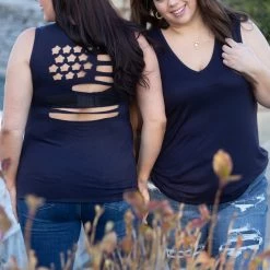 Boutique Simplified Oh Say Can You See Sleeveless Top