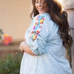 Boutique Simplified Fiesta Time Embroidered 3/4 Sleeve New Arrivals 12 Boutique Simplified Fiesta Time Embroidered 3/4 Sleeve New Arrivals