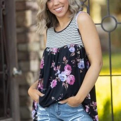 Boutique Simplified Empowering Floral Sleeveless Babydoll New Arrivals