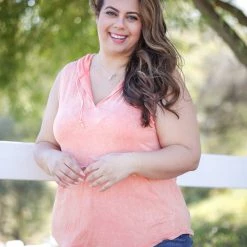 Boutique Simplified Captivating Coral Sleeveless Hoodie New Arrivals