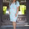 Boutique Simplified New Arrivals Aqua Beauty Surplice Dress