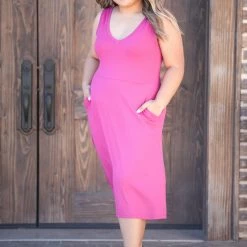 Boutique Simplified Feel Your Touch Magenta Dress New Arrivals