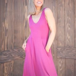 Boutique Simplified Feel Your Touch Magenta Dress New Arrivals