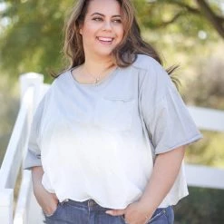 Boutique Simplified Silver Gradient Short Sleeve New Arrivals