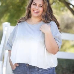 Boutique Simplified Silver Gradient Short Sleeve New Arrivals