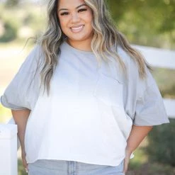 Boutique Simplified Silver Gradient Short Sleeve New Arrivals