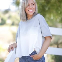 Boutique Simplified Silver Gradient Short Sleeve New Arrivals