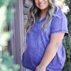 Boutique Simplified New Arrivals Purple Rain Short Sleeve