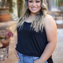 Boutique Simplified Blacked Out Cami Tank