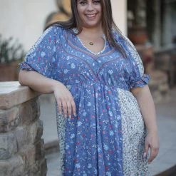 Boutique Simplified Blue Birds Fly - Dress New Arrivals