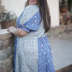 Boutique Simplified Blue Birds Fly - Dress New Arrivals