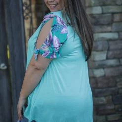 Boutique Simplified Birds Of Paradise Short Sleeve Top New Arrivals