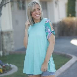 Boutique Simplified Birds Of Paradise Short Sleeve Top New Arrivals