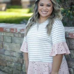 Boutique Simplified Floral Flutters Bell Sleeve New Arrivals