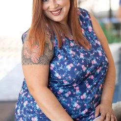 Boutique Simplified New Arrivals Navy Splendor Sleeveless Top