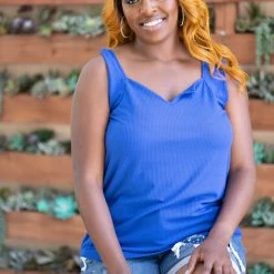 Boutique Simplified Glam Doll Tank In Royal Blue