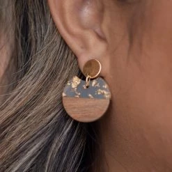 Boutique Simplified New Arrivals Golden Wood Drop Earrings