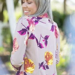 Boutique Simplified Blazer Of Glory - Taupe Floral New Arrivals
