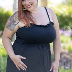 Boutique Simplified Basically Perfect Smocked Tank