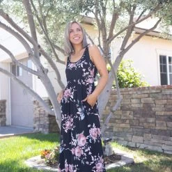 Boutique Simplified New Arrivals Rosey Posey Sleeveless Maxi