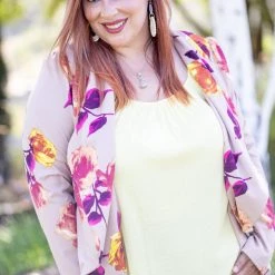 Boutique Simplified Blazer Of Glory - Taupe Floral New Arrivals