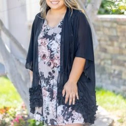 Boutique Simplified New Arrivals Perfectly Ruffled Kimono Cardigan