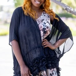 Boutique Simplified New Arrivals Perfectly Ruffled Kimono Cardigan