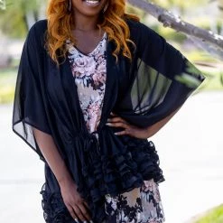 Boutique Simplified New Arrivals Perfectly Ruffled Kimono Cardigan