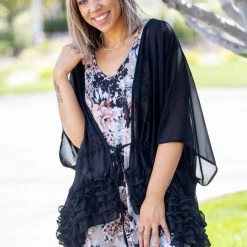 Boutique Simplified New Arrivals Perfectly Ruffled Kimono Cardigan