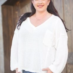 Boutique Simplified New Arrivals Snow White Waffle Knit